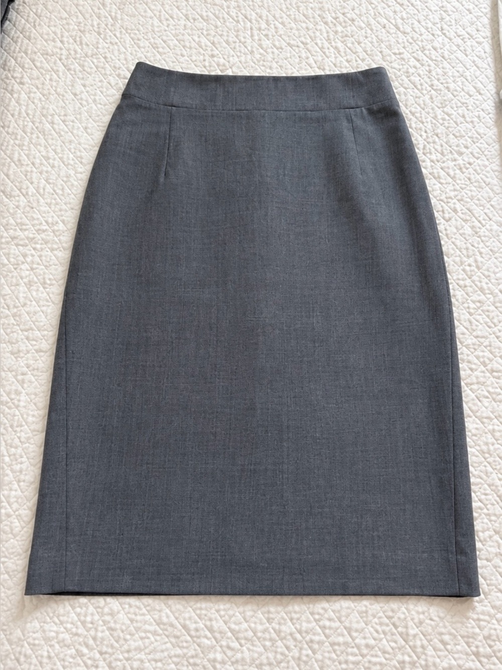 Theory Gray Wool Blend Pencil Skirt Size 4 Career Office Classic